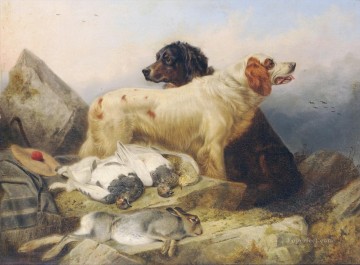 dogs Painting - Two Sporting Dogs with Dead Game cynegetics